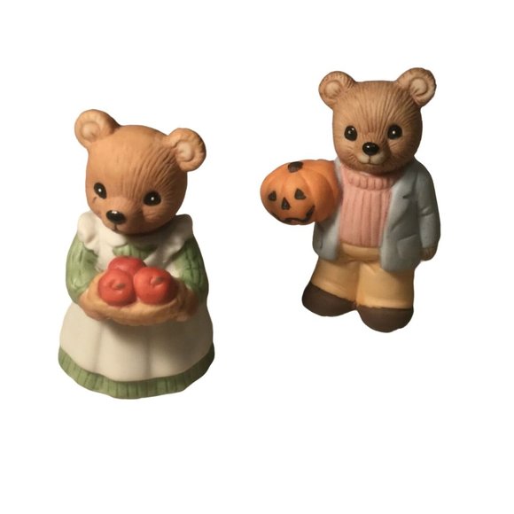 Homco Fall/ Halloween Bears # 5209- Set of two bears - Picture 1 of 6